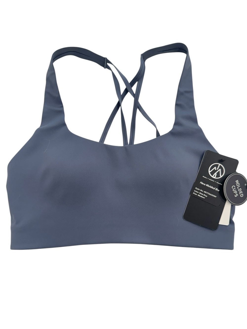 MOVE THEOLOGY Hera Molded Strappy Sports Bra Back Cut Out Pilates NWT Medium